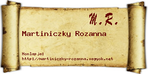 Martiniczky Rozanna névjegykártya